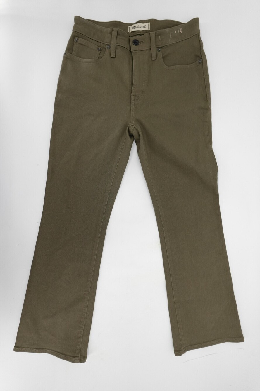 Madewell Jeans Womens 27 Green Mid-Rise Kick Out Denim Pants Stretch Casual
